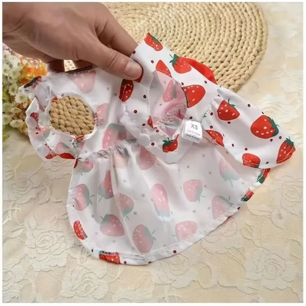 Adorable Strawberry Pattern Pet Dress - Image 2