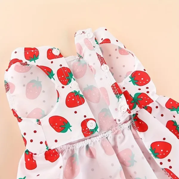 Adorable Strawberry Pattern Pet Dress - Image 4