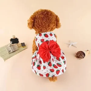 Adorable Strawberry Pattern Pet Dress