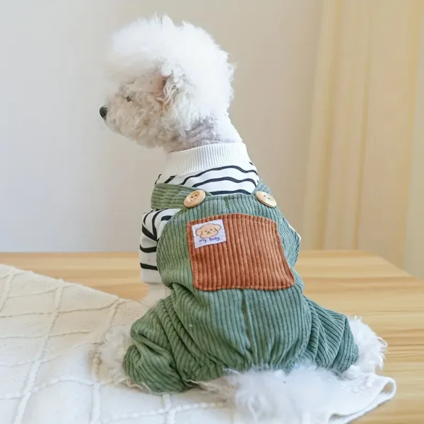 Cozy Striped Dog Jumpsuit